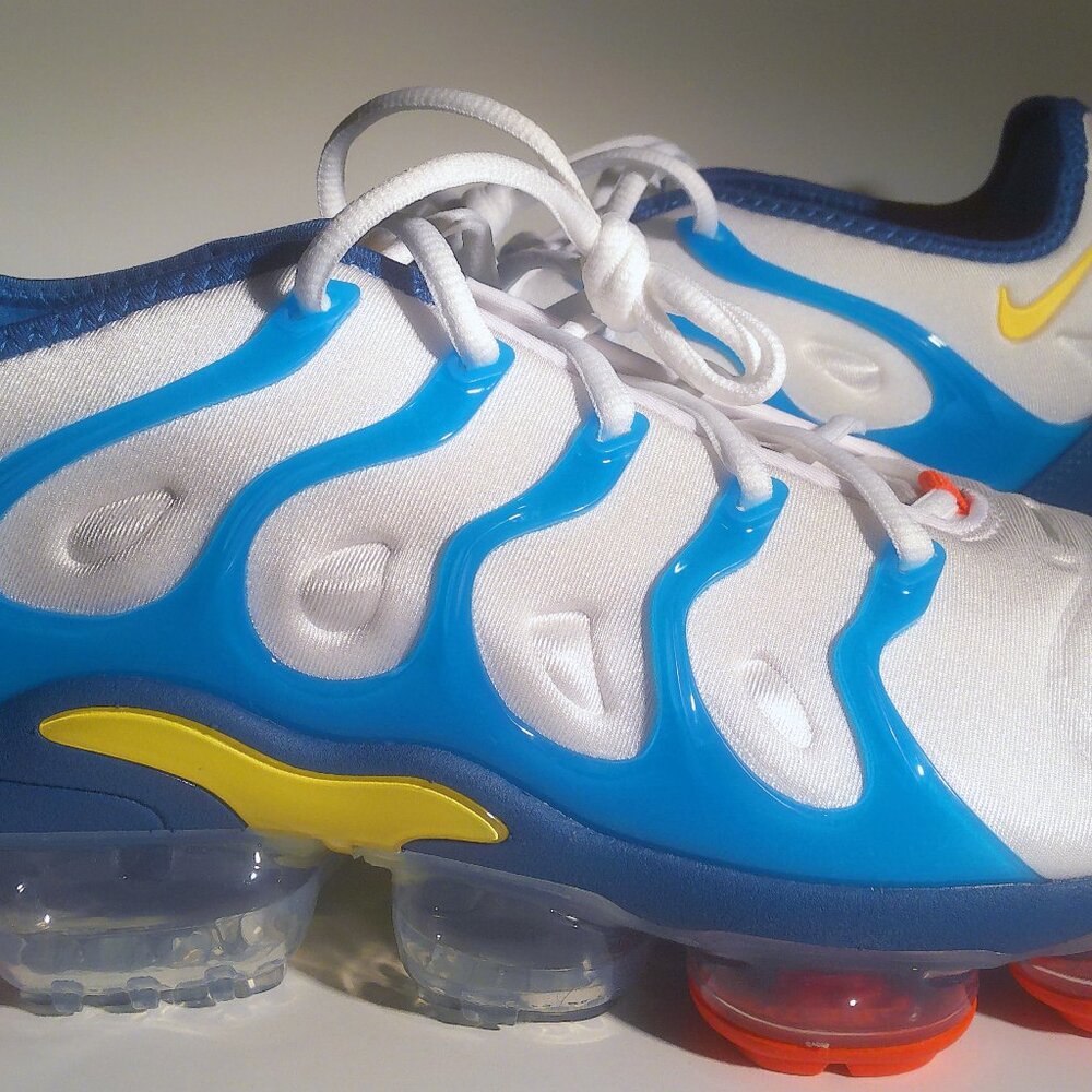 Men's Nike Air VaporMax Plus Industrial Blue Citron, Size 10.5, Retail $210